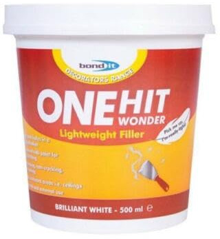 Bond It ONE HIT WONDER Lightweight Decorators Filler Internal External Filler Ready Mixed Plaster Brick Concrete 500ml/1/4L (500ml)