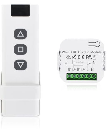 Kit di retrofit comando radio per tapparelle, controllo radio per tapparelle, telecomando RF + modulo ricevitore fino a 100 m di portata compatibile con interruttore per persiane, tende da sole