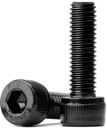 (20 Stück) M5x40mm Zylinderschrauben mit Innensechskant 304 Edelstahl Schwarzes Oxid Zylinderkopfschrauben Vollgewinde
