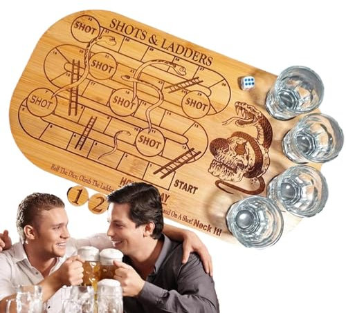 Fulenyi Scacchi della Coppa del Vino, Gioco della Coppa del Vino | Gioco di Tazze di Vino con Scacchi in Legno con Base per Gioco da Tavolo - Gioco da Bar per Bere da Tavolo interattivo, Set da Gioco