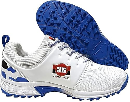 SS Camo 9000, Zapatos de Cricket Hombre, Blanco/Azul, 46 EU