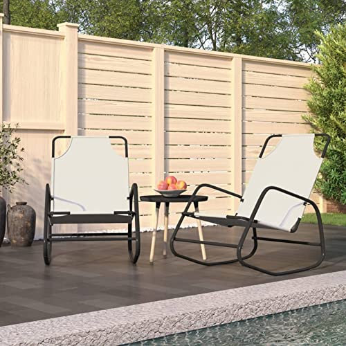 Rantry Casa - Tumbona balancín de 2 piezas de acero y textileno crema, tumbonas para tomar el sol, sofá cama muebles, tumbonas de jardín, tumbona de piscina de jardín para exterior piscina