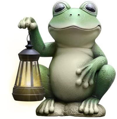 Jardin extérieur de lumières solaires de grenouille, décoration de jardin de grenouille solaire - Sculpture de grenouille tenant une lanterne | Grenouilles solaires aorables en résine pour décorations