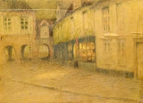 PTLYE Reproduktion Modern Wandbild Poster Wandbilder Das beleuchtete Fenster von henri le sidaner Wand-Kunst Bild für Wohnkultur 60x90cm