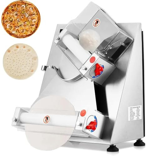 SONLED Electric Pizza Dough Roller Maker, 3-15 Inch Automatic Dough Press Machine, 1-5.5 mm Pizza Thickness Adjustable Dough Machine, for Bakeries Pizzerias, Restaurants Kitchens