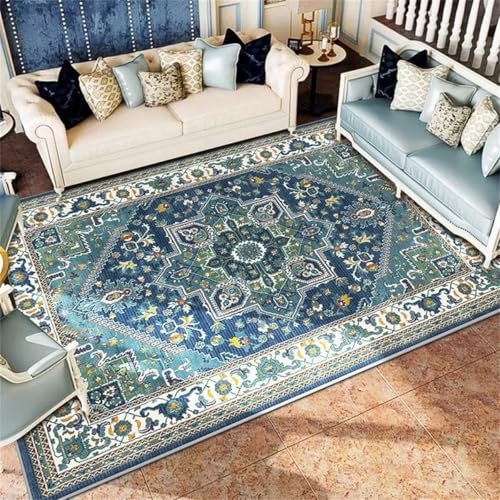 RUGMRZ Teppich Motiv Schlafzimmers Kinderteppich Blaues Wohnzimmer großer Teppich rechteckiges Sofakissen rutschfest pflegeleicht kann angepasst Werden Teppichboden Auslegware 60X90CM