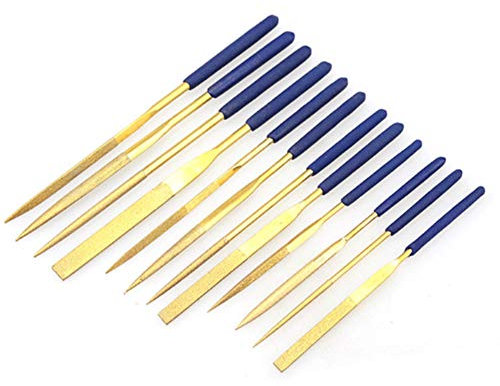 Cinceles , Juego de limas de aguja de diamante Juego de limas y escofinas de madera recubiertas de titanio Lima de mano surtida for guitarra Metal blando Madera y plástico Triángulo plano Semicircular