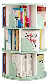 Kinderregal, 360 Grad drehbar, vom Boden bis zur Decke drehbar, einfaches kleines Bücherregal für Babys, Hellgrün, 40 x 98 cm