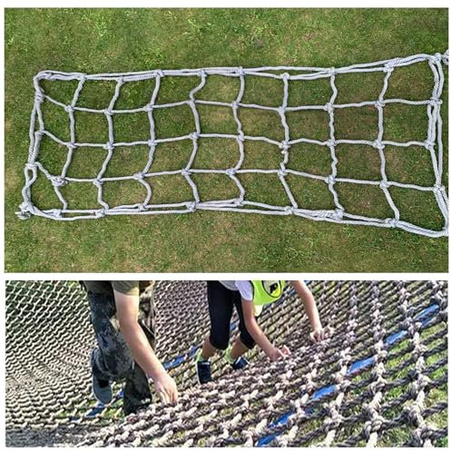 Amacthysh Climbing Cargo Net Rope Net Heavy Duty Sturdy Climbing Net Outdoor Rope Protection Net Safety Net Rope Ladder Treehouse Garden(Size:10 mm,Color:3.3X6.6ft)