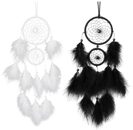 OAOSDH 2 Pezzi di Catcher da Sogno di Piume, Catcher dei Sogni del Vento, Decorazioni Sospese A Mano, Decorazioni per La Casa, Decorazioni Appese Semplici Ed Elei.