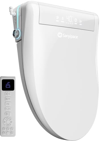 Abattant de WC intelligent avec eau chaude et sèche-linge, bidet avec buse, siège de toilette japonais chauffant, douche WC avec couvercle automatique et aromathérapie, bidet électronique