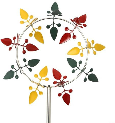 CashMuch Molino de viento decorativo de metal colorido jardín molino escultura al aire libre para patio valla