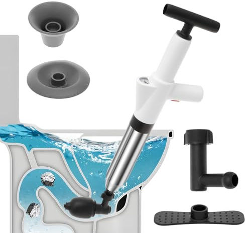 Toiletten Pömpel 57 x 17,5 x 6,5 cm Ballonversiegelt Ergonomisch Rohrreiniger Druckluft Ballondichtung Abflussreiniger Pumpe Belüftungstaste Pömpel Abfluss für Toilette Waschbecken Badewanne