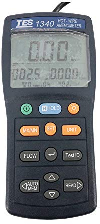 XNXYSMKJ Hot Wire Thermo Anemometer TES1340 HVAC Air Flow Velocity Tester Air Wind Flow Meter