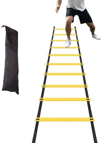 Agility stegar – fotboll hastighetsträningsstege, snabb installationsutrustning | bärbar träningsutrustning med förvaringsväska för fotboll tennis basket hockey badminton sport träning