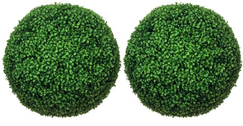 HOMCOM Lot de 2 Boules de Buis Artificielles 50 cm Protection UV Vert | Décoration pour Maison, Jardin, Fête de Mariage