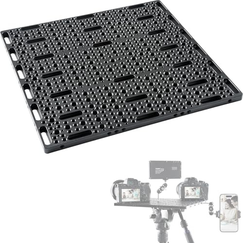 INNOREL CP3030 30 * 30cm Plaque multifonctionnelle de Grande Taille avec filetages 1/4 et 3/8, avec Trous de Fixation Arri intégrés pour trépied, Chariot de réalisateur, Laboratoire, Montage Mural