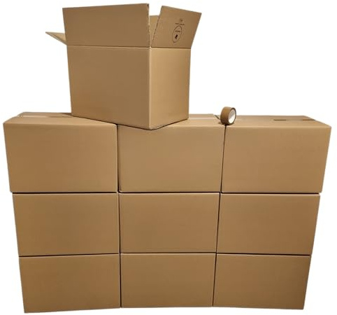 10 Scatole Trasloco 60x40x40 cm con Nastro Adesivo Incluso – Scatoloni per Trasloco Extra Resistenti a Doppia Onda Rinforzata, Made in Italy – Ideali per Spedizioni e Imballaggio – CUOREDIALFA