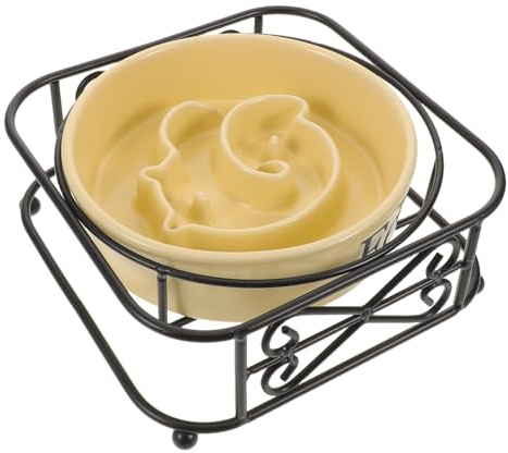 SHINEOFI Gamelle Surélevée Labyrinthe pour Chien Alimentation Lente Céramique Non Poreuse Base Antidérapante Adaptée Petits Chiens