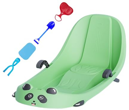 Mppchhn Snow Sled - Built-in Backrest Sport Supplies | Outdoor Snow Sled with Brake | for Boys Girls Preschoolers Snowy Hills Park Backyard Playground