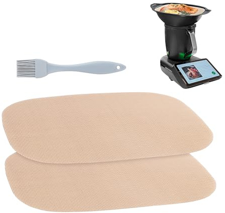 2 Stück Permanent Dauerbackfolie für Thermomix TM7 Varoma,Ölpinsel mit Silikonspitze、Hochtemperaturbeständiges wiederverwendbares Dauerbackfolie Spülmaschinenfest