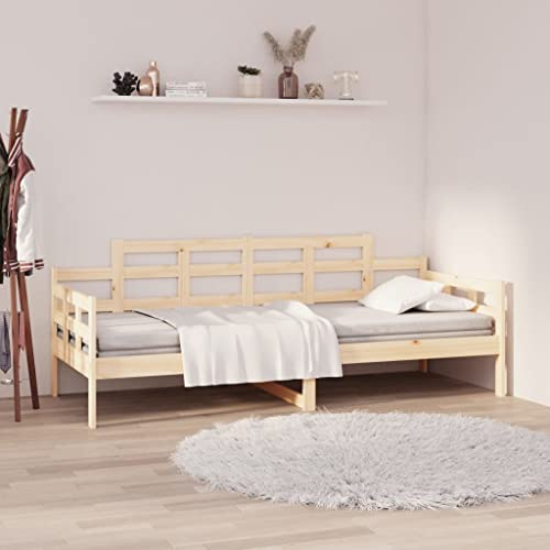LoogCape Tagesbett Massivholz Kiefer 80x200 cm, Robustes Bettgestell aus unbehandeltem Kiefernholz, vielseitiges Schlafsofa für Gästezimmer, langlebige Schlafzimmer Möbel