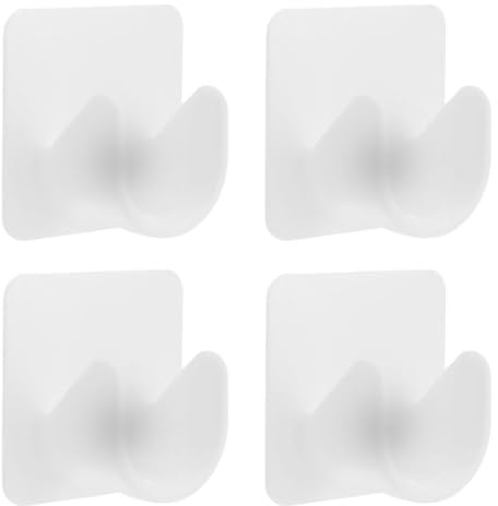 UTHCLO Soportes Adhesivos para Barra de Cortina sin Taladrar 4 Piezas Diseño Multifuncional Color Soporte Ajustable para Barras de Ducha Armario y Cortinas Instalación Fácil