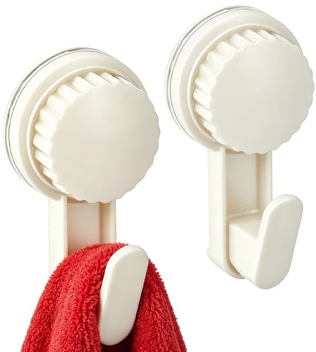 ATEWEITA Saugnapf Haken ohne Bohren extra stark (Weiß + Weiß) | Handtuchhaken 10kg, Saugnäpfe mit Haken wiederverwendbar, Saughaken für Badezimmer Dusche Küche Wohnmobil Camper
