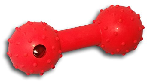 WEPO Kauknochen Rot - Hundespielzeug mit Glöckchen - Kleine Hunde Spielzeug | Hunde Beschäftigung - Zubehör für Hunde mit Sehschwäche - Spielspaß für alle Hunde