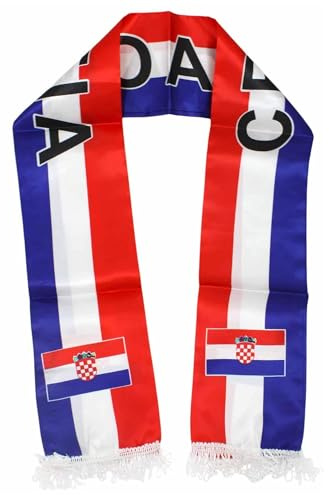 Sonia Originelli Fan Schal Länderschal - Fußball Fanschal EM WM Fanartikel, bedruckt 14 x 130 cm