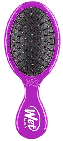 Wet Brush Haarbürste Mini Detangler Solid Print mit weichen IntelliFlex-Borsten, Mini-Reisebürste für alle Haartypen - (Violett)