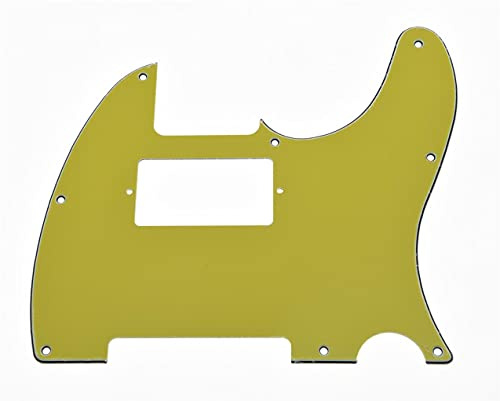 Dopro Humbucker-Plektrumschutz für USA/Mexican FD Telecaster, 8 Löcher, Gelb, 3-lagig