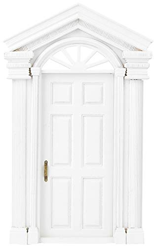 1:12 Échelle Porte en Bois Mobilier De Poupée Miniature Porte du Soleil de Double Colonne Pointue Porte Décoration Maisons de Poupées Modèle Jeu d'Imitation Jouet Educatif pour Cadeau Enfants