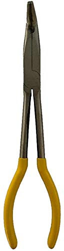 25 45 90 Degree Ring Shape Straight Bent Long Needle Nose Plier Yellow Easy to use11-inch (90Degree)