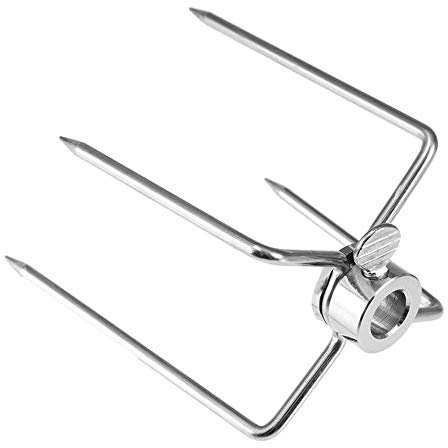 Goodtimera Rotisserie Fleischgabeln Für Grills, Verchromt BBQ Fleischklammer Fleischnadel Mit Feststellschraube Für Drehungen Von Drehspieß