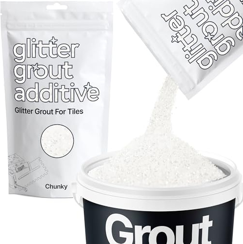 Hemway brillo aditivo Grout (Chunky 1/40 0.025 0.6mm) Aditivo lechada del azulejo azulejos baño sala húmeda Cocina - blanco - 100g