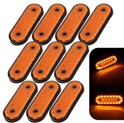 Guangzhou 10 Stück Anhänger LKW Wohnmobil Abstand Seitenmarkierungsleuchte 20 LED Oberflächenmontage LKW Seitenlichter Gelb