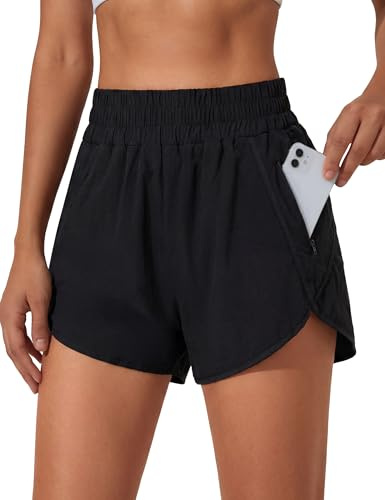BMJL 2.5 Running Shorts for Women Quick Dry Short with Pocket(Black,S