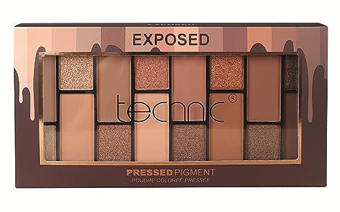 Technic Exposed Eyeshadow Palette - 16 Long Lasting, Blendable Shades with Soft Shimmers & Transitional Mattes for Day or Night Looks. With a Mixture of Browns, Bronzes and Neutrals. 29.6g