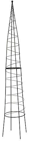 RUDDINGS WOOD 160cm Spiral Metal Garden Black Obelisk Support Climbing Plant Pyramid Cage Frame