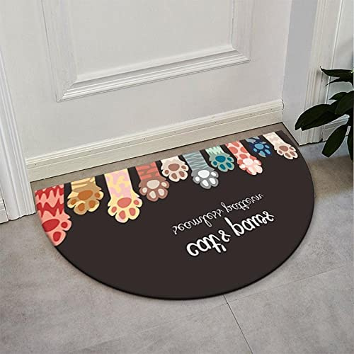Dostear Tappeto Porta Zerbino Zerbini Per Ingresso Arredamento Casa Mezzaluna Per Esterno Interno Tappeti Grandi Dimensioni Zampa di gatto colorata 15.75 X 23.62 pollici
