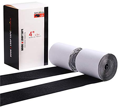 100mm di Larghezza Ganci Nastro Adesivo, Strisce Laccio Adesivo, hook loop autoadesivo per Lavori di Casa, fai da te, Lavori Manuali (2.7M,Nero）