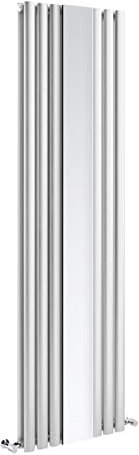 Go Bathrooms Tall White Vertical Radiator With Mirror 1800mm x 500mm Double Panel Radiator White Oval Columns Tall Full Length Mirror Design Living Room Bedroom Central Heating |Gala