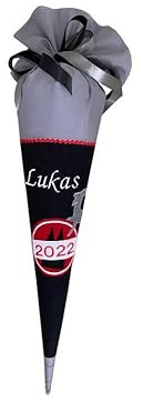 Glückspilz Schultüte mit Namen personalisiert – Fußball Köln | Schultüte Stoff Junge Mädchen | Zuckertüte personalisiert zur Einschulung