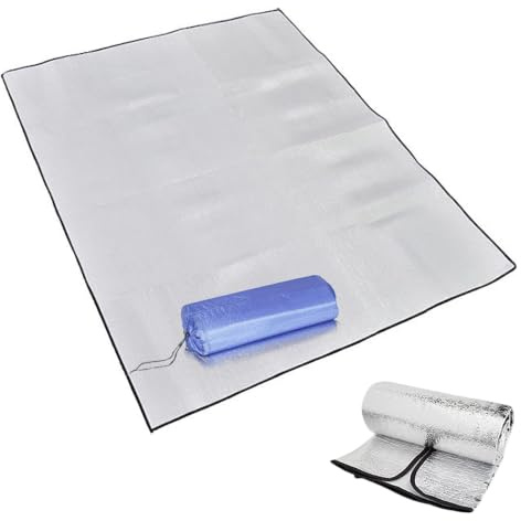 KALUROIL Alu Isomatte Schaummatten Schlafmatte für Camping Isoliermatte Isolierdecke Faltbare Zeltmatte Bodenmatte Thermomatte Matte aus Aluminiumfolie