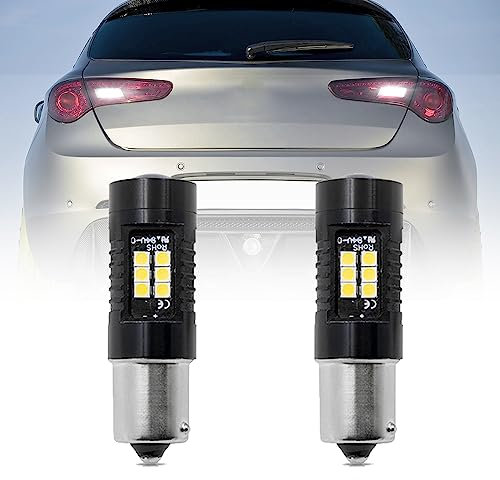 NSLUMO LÁMPARA DE REVERSA 21 LED P21W CANBUS 6000K SIN ERROR para ALFA ROM.EO GIULIETTA 2010- Ba15S 1156 Luz de respaldo LED 2x P21W Luces de marcha atrás