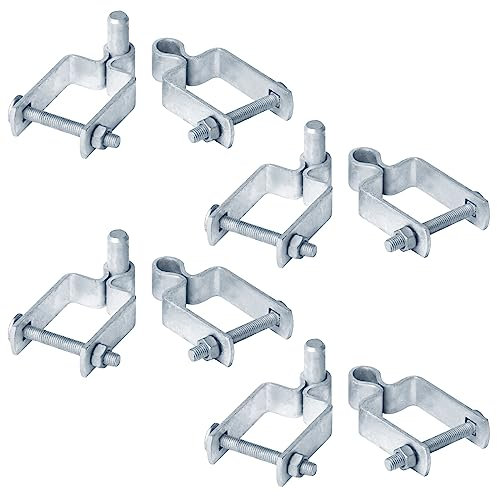 4 Paar 5,1 x 5,1 x 1,6 cm quadratische Kettenglieder Zauntor Rahmen Pfostenscharnier männlich und weiblich, Dicke 3,8 mm Schwerlast verzinkter Stahl Zauntorscharnier maximale Belastung 100 kg, mit