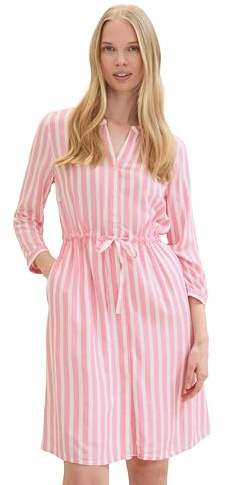 TOM TAILOR Damen Kleid mit Streifen & Bindegürtel