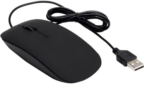 Usb Wired Mouse, Ultra-Slim USB Wire Mouse, 1600 DPI 2.4 GHZ Receiver, Optical Tracking Sensor Gaming Mice, Noiseless Computer Mouse Compatible with Laptop PC Computer Mac Desktop. (Black)