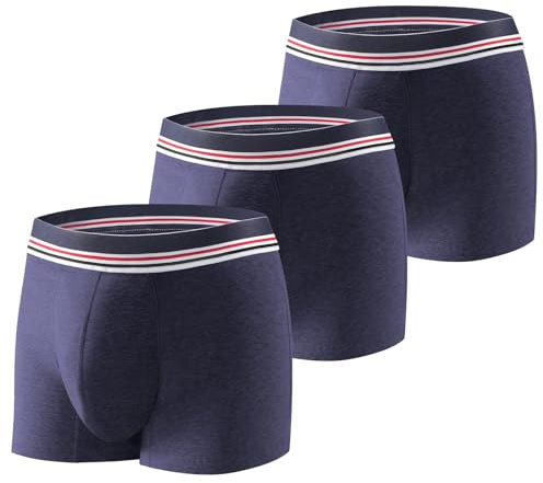 Carer 3 Pack Men's Incontinence Boxer Brief Lightweight & Breathable Blue